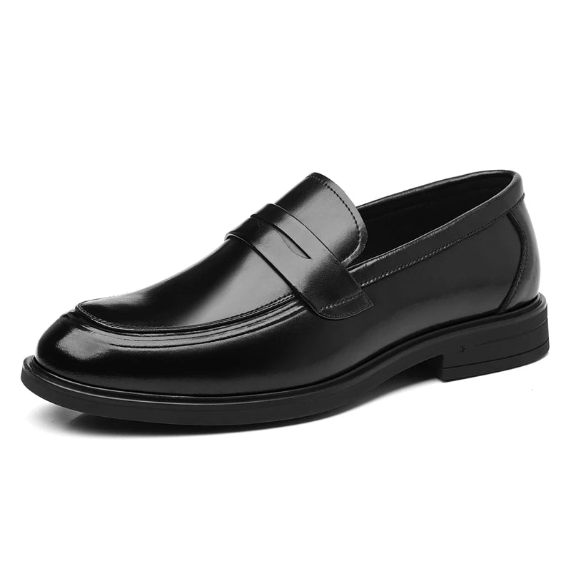 Men'S Formal Leather Loafers Italian Style Slip-On Stylish Elegant Business Shoes Comfortable Lightweight Office Dress Shoes