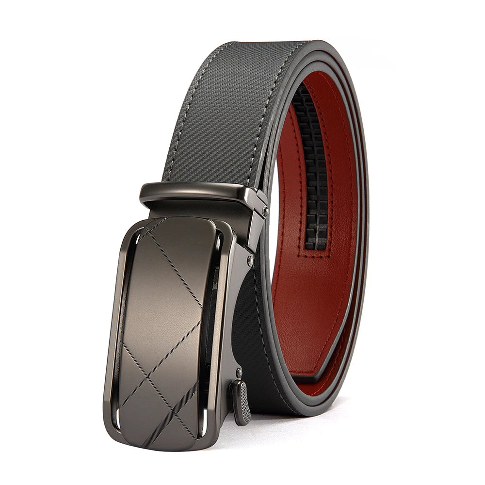 New Business Leisure Men'S Alloy Square Buckle Belt Men'S Luxury Designer High Quality Leather Cowboy Belt Multi Color
