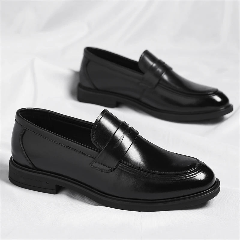 Men'S Formal Leather Loafers Italian Style Slip-On Stylish Elegant Business Shoes Comfortable Lightweight Office Dress Shoes