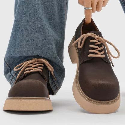 High Quality Men'S Sneakers and Casual Shoe British Big Head Derby Shoe Tooling Shoe Business Dress Shoes for Men Zapatos Hombre