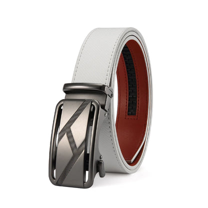 New Business Leisure Men'S Alloy Square Buckle Belt Men'S Luxury Designer High Quality Leather Cowboy Belt Multi Color