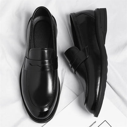 Men'S Formal Leather Loafers Italian Style Slip-On Stylish Elegant Business Shoes Comfortable Lightweight Office Dress Shoes