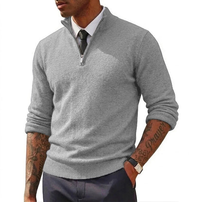 New Men'S Quarter Zip up Sweaters Slim Fit Lightweight Mock Neck Pullover Casual Zipper Polo Sweaters Long Sleeves Streetwear