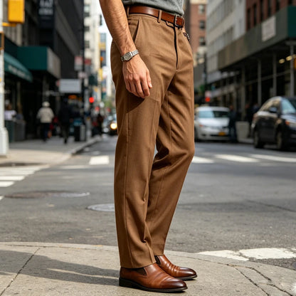 Men'S Formal Linen Summer Pants Classic Straight Suit Trousers Lightweight Breathable Soft Fashion Casual for Office Daily Wear