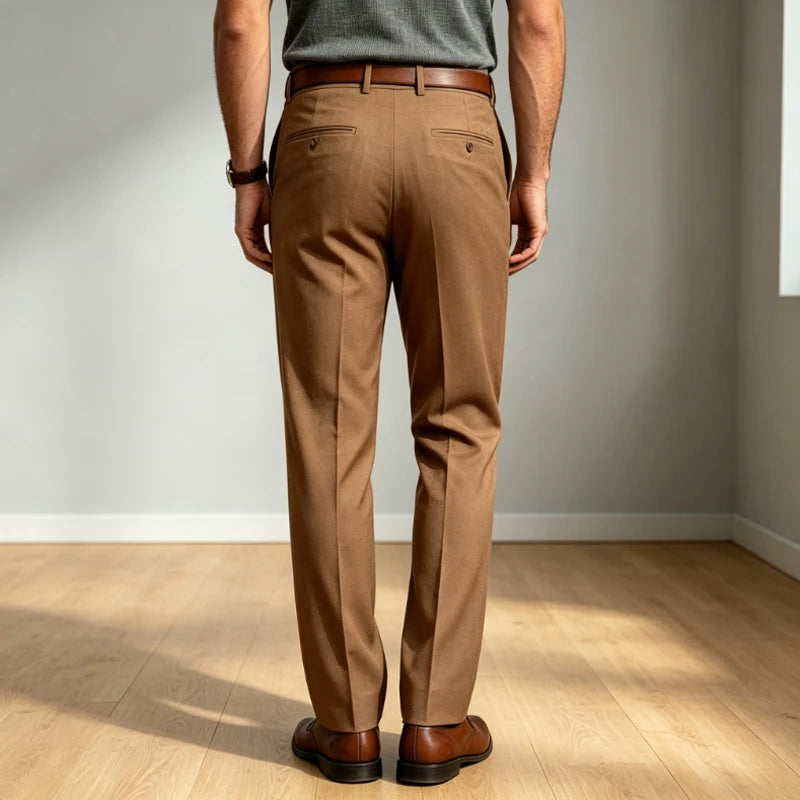 Men'S Formal Linen Summer Pants Classic Straight Suit Trousers Lightweight Breathable Soft Fashion Casual for Office Daily Wear