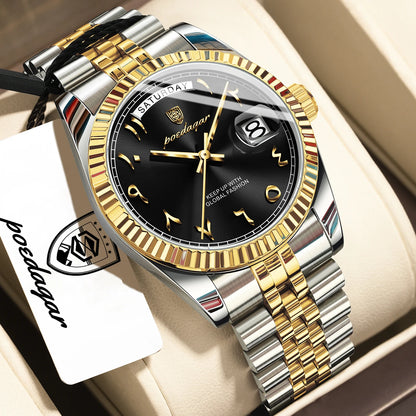 Fashion High Quality Men Clock Waterproof Date Week Watch for Man Stainless Steel Luxury Quartz Men'S Watches Reloj+Box