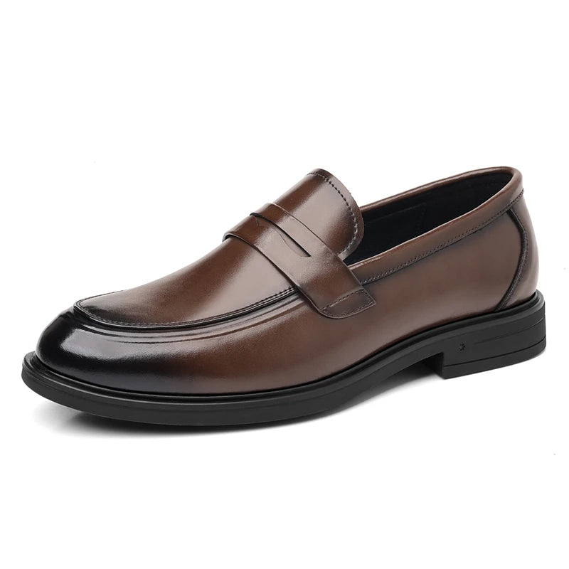 Men'S Formal Leather Loafers Italian Style Slip-On Stylish Elegant Business Shoes Comfortable Lightweight Office Dress Shoes