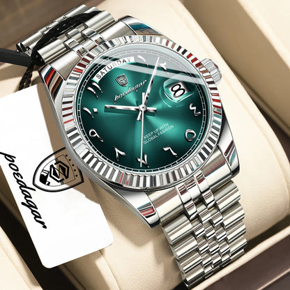 Fashion High Quality Men Clock Waterproof Date Week Watch for Man Stainless Steel Luxury Quartz Men'S Watches Reloj+Box