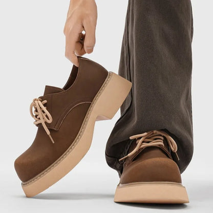 High Quality Men'S Sneakers and Casual Shoe British Big Head Derby Shoe Tooling Shoe Business Dress Shoes for Men Zapatos Hombre
