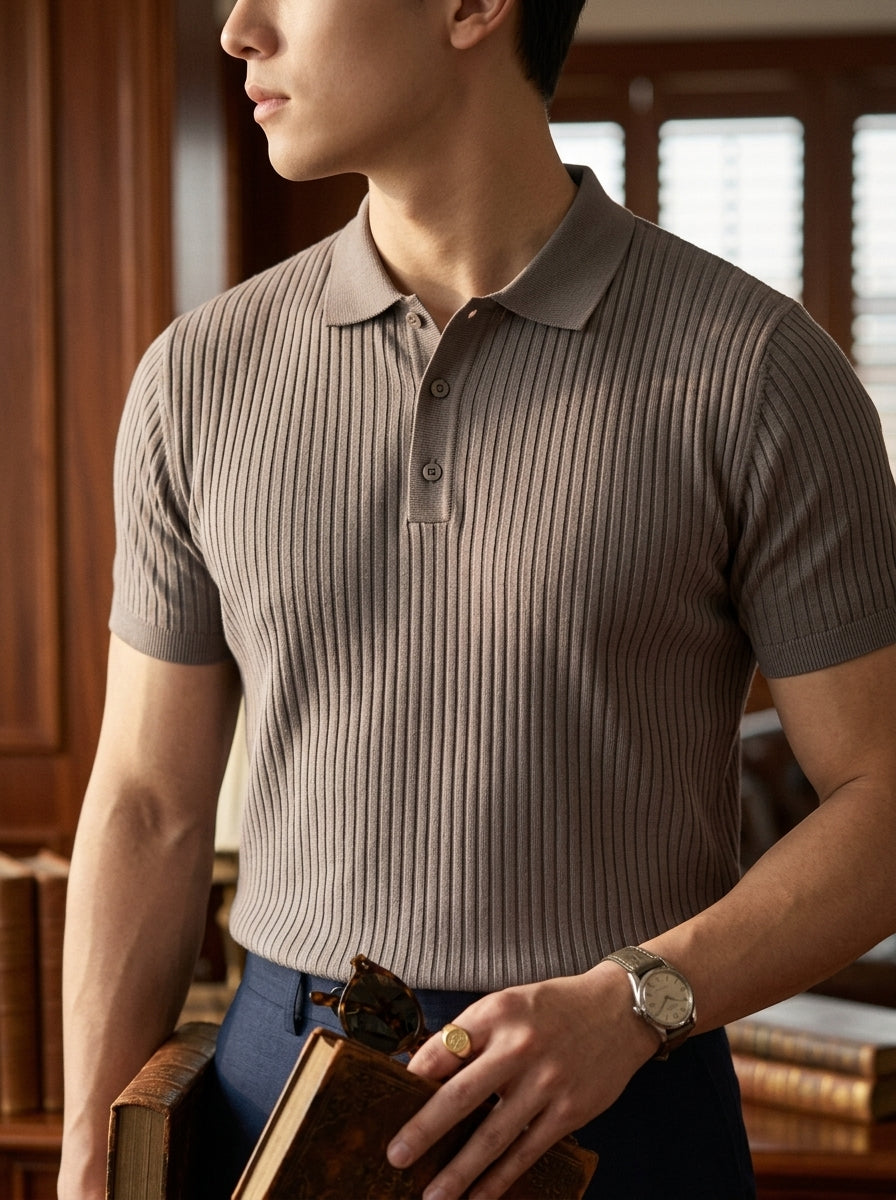 Men'S Summer Short-Sleeved Polo Slim Casual Sportswear Hundred Stretch Buttons Korean Fashion T-Shirt Men'S Tops