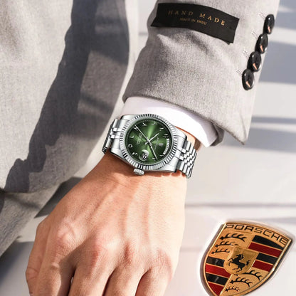 Fashion High Quality Men Clock Waterproof Date Week Watch for Man Stainless Steel Luxury Quartz Men'S Watches Reloj+Box