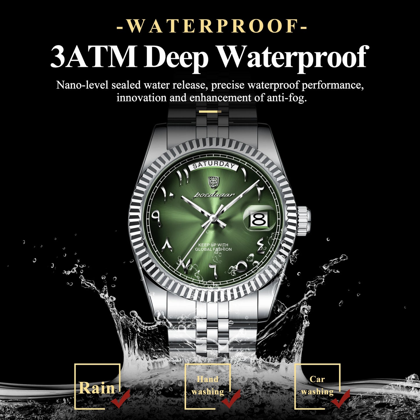 Fashion High Quality Men Clock Waterproof Date Week Watch for Man Stainless Steel Luxury Quartz Men'S Watches Reloj+Box