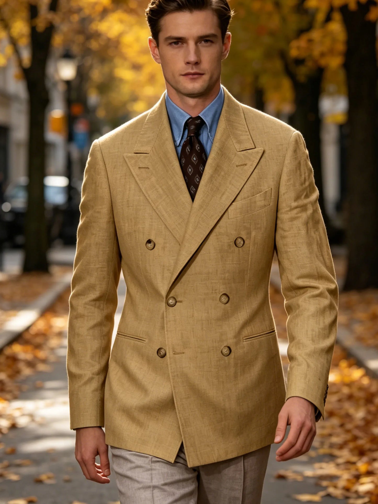 Men'S Cotton Linen Blend Blazer Double Breasted Lightweight Breathable Wrinkle Resistant Jacket Casual Sport Coat for Beach