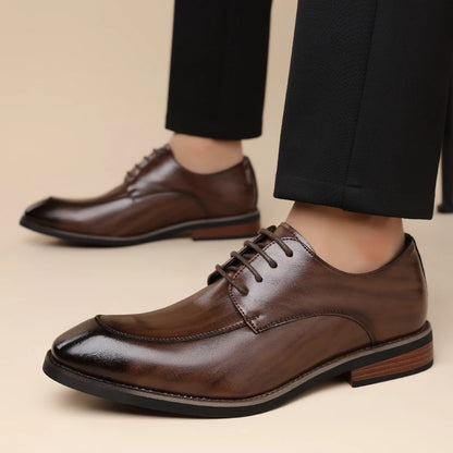 Men'S Business Formal Leather Derby Shoes, Soft Sole, Comfortable, Breathable and Anti-Slip for Office Wear-Ht1009