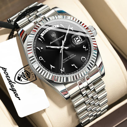 Fashion High Quality Men Clock Waterproof Date Week Watch for Man Stainless Steel Luxury Quartz Men'S Watches Reloj+Box