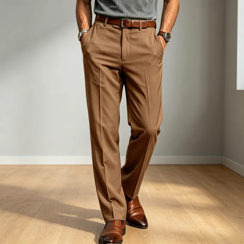 Men'S Formal Linen Summer Pants Classic Straight Suit Trousers Lightweight Breathable Soft Fashion Casual for Office Daily Wear