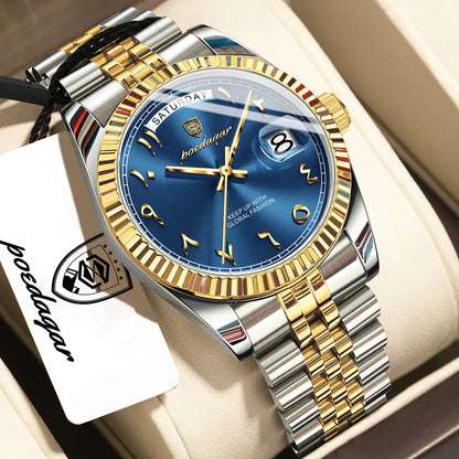 Fashion High Quality Men Clock Waterproof Date Week Watch for Man Stainless Steel Luxury Quartz Men'S Watches Reloj+Box