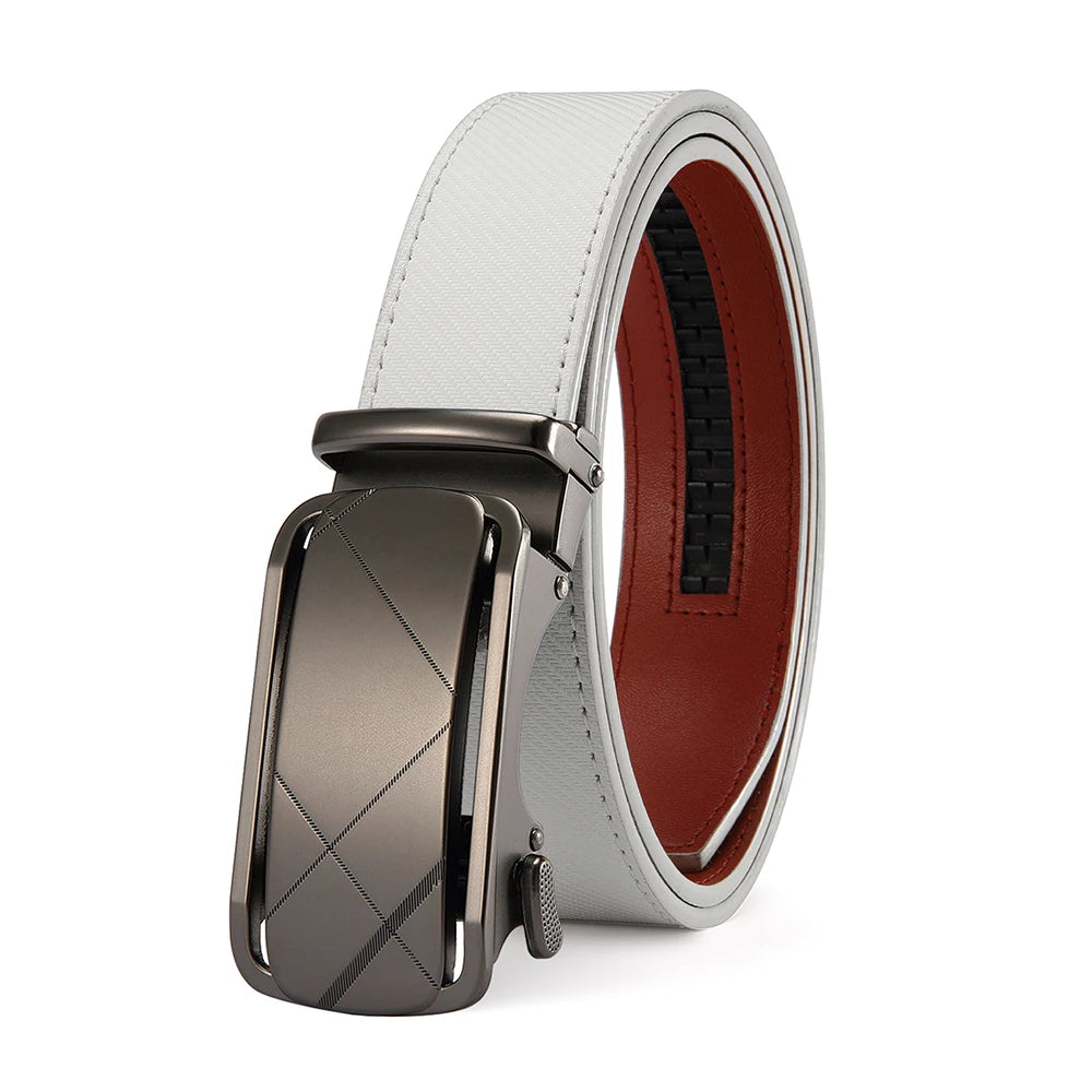 New Business Leisure Men'S Alloy Square Buckle Belt Men'S Luxury Designer High Quality Leather Cowboy Belt Multi Color