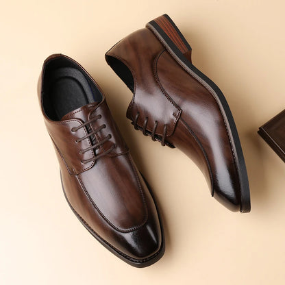 Men'S Business Formal Leather Derby Shoes, Soft Sole, Comfortable, Breathable and Anti-Slip for Office Wear-Ht1009
