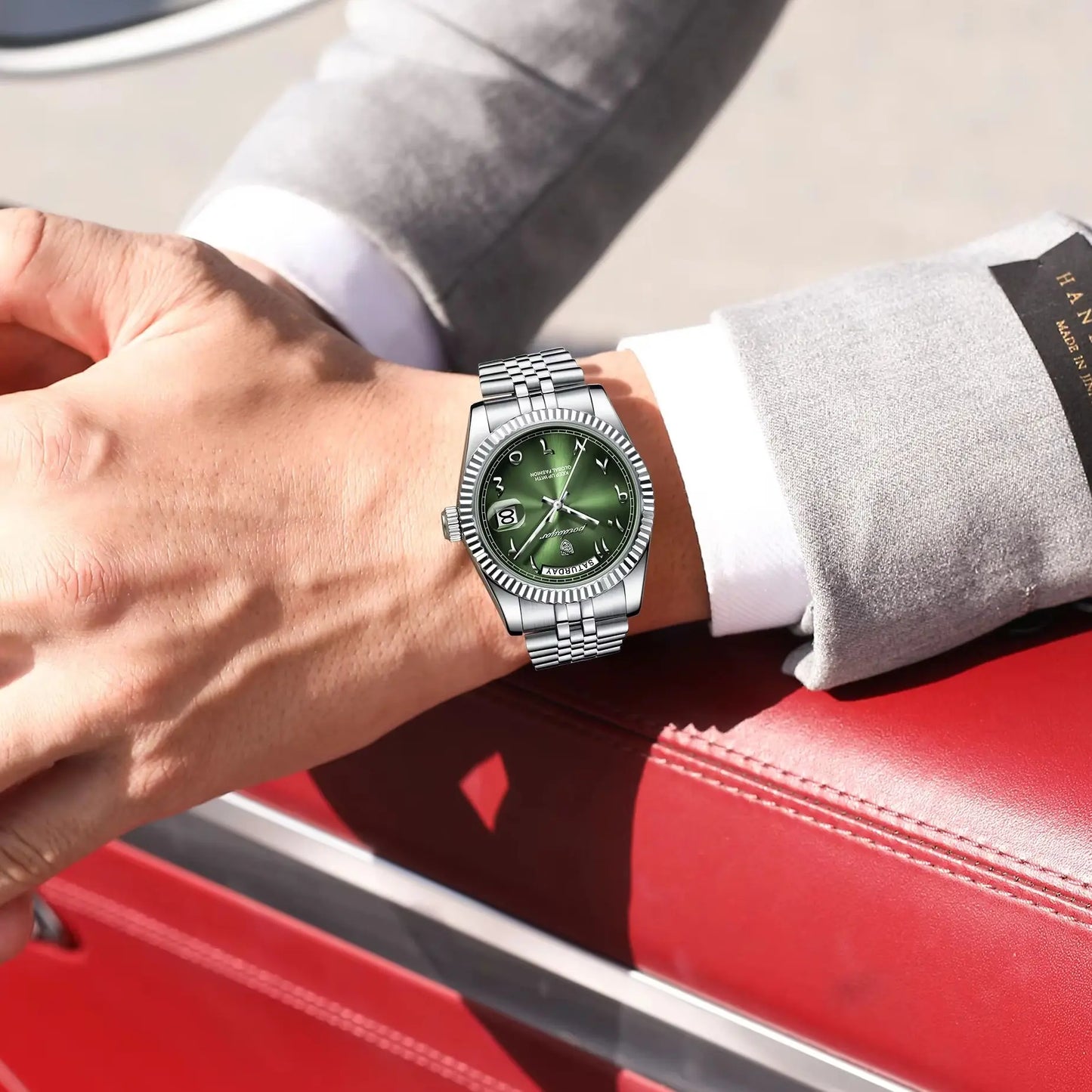 Fashion High Quality Men Clock Waterproof Date Week Watch for Man Stainless Steel Luxury Quartz Men'S Watches Reloj+Box