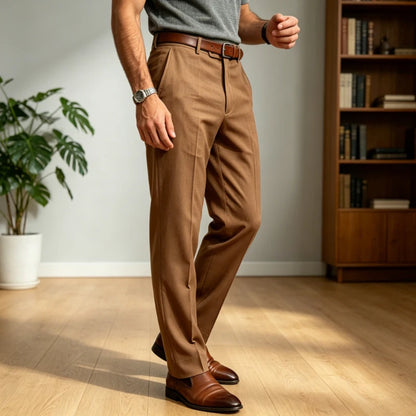 Men'S Formal Linen Summer Pants Classic Straight Suit Trousers Lightweight Breathable Soft Fashion Casual for Office Daily Wear