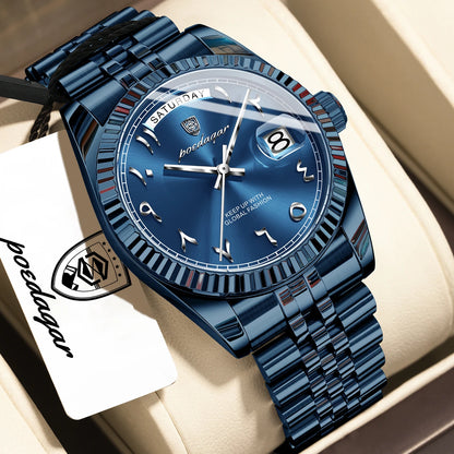 Fashion High Quality Men Clock Waterproof Date Week Watch for Man Stainless Steel Luxury Quartz Men'S Watches Reloj+Box