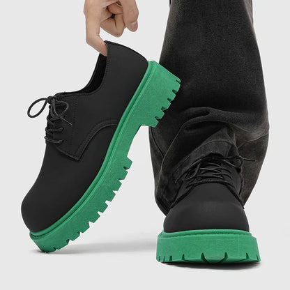 Designer Platform Derby Shoes for Men Fashion Sole Two-Tone Casual Leather Sneakers Luxury Men'S Leather Shoes Zapatos De Hombre